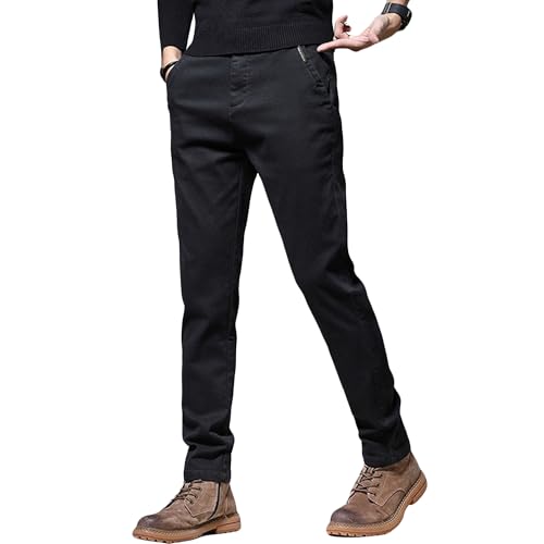 Men's Casual Stylish Dress Pants Stretchy Straight Fit Suit Pants Versatile Solid Color Work Pants​