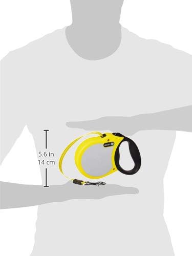 Miniatura 4 de alcott Visibility Correa de cinturón reflectante retráctil, 16 pies de largo, mediana para perros de hasta 65 libras, amarillo neón con detalles