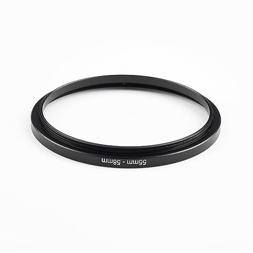 Image of 55mm to 58mm Step-Up Ring Filter Adapter,for All Brands UV ND CPL, Metal Ring Step-Up Rings Adapter Filter (55mm-58mm)