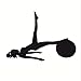 Adesivi murali sportivi popolari Ragazza fitness Esercizio con palla Adesivo murale murale Sala yoga Adesivo murale sportivo in vinile Decorazione della casa 59 * 42Cm