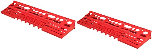 PAFEN Workshop Wall Shelf, 1728 x 780 mm, Storage System With Tool Holders and Stacking Boxes, Wall Plates, Extra Strong, Shutter Shelf (Red/Black)