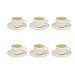 Produktbild OGO LIVING - Set mit 6 Tassen und Untertassen, 9 cl und Untertassen, 12 cm, Uru, aus Porzellan, beige/weiß  2414172