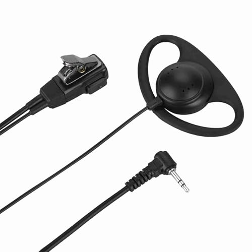 Tangxi - 2.5mm Two Way Radio Headset, Plug D Type Security Earhook Headset Earphone for Radios with PTT Button