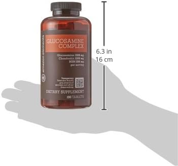 Amazon Elements Glucosamine Complex, Glucosamine Chondroitin MSM, 190 Tablets, 3 month supply
