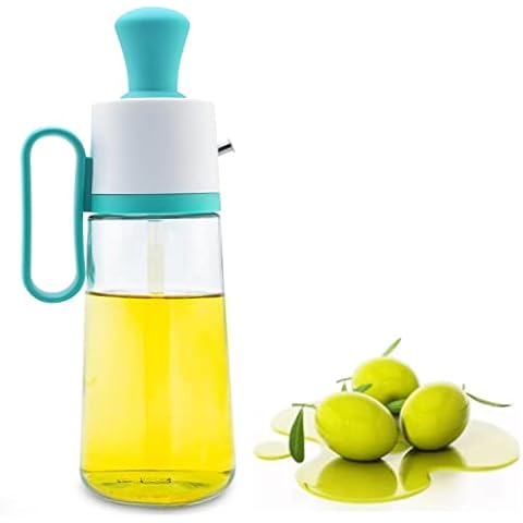 2 in 1 Oil Dispenser Bottle For Kitchen, 19 OZ Olive Oil Dispenser Bottle with Silicone Brush for Kitchen Cooking, BBQ, Baking (Green) Cover