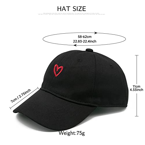 Yameize Cotton Rainbow Heart Baseball Cap - Dad Cap Adjustable Golf Hat Sun Cap With Ponytail Hole Unisex Trucker Caps #TOP3