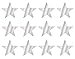 Beistle 57027-S Silver Metallic Star Cutouts, 3-1/2 Inch, 12 Pieces Per Package