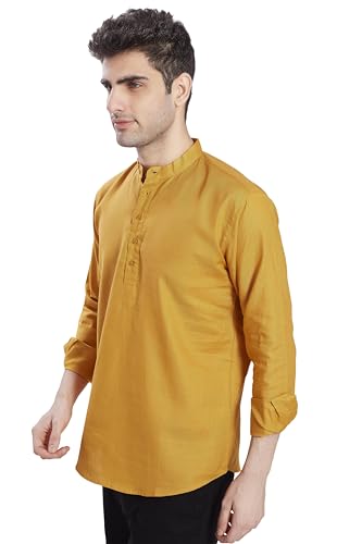 Image of DIVISIVE Men's Slim Fit Full Sleeves Cotton Short Kurta