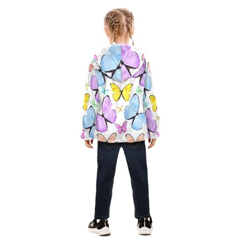 OTVEE Beautiful Colorful Butterfly Kids Hoodie Jacket Fall Spring Full Zip Warm Outwear Coat4