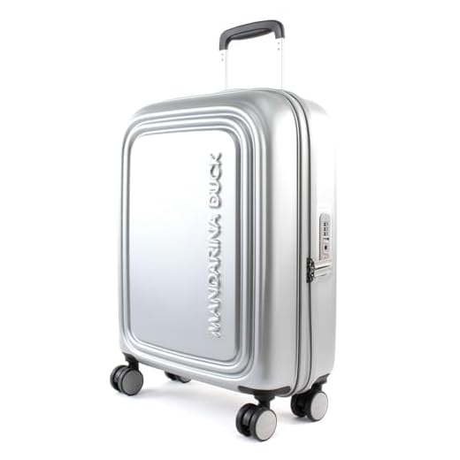 Mandarina Duck - LOGODUCK + Trolley Cabin / Silver, Luggage- Suitcase Unisex-Adult, Plateado, One Size - P10SZV54-SILVER