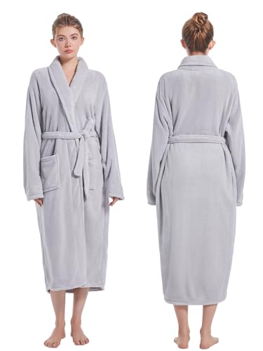 Image of Soft Robe For Women,Warm Plush Bath Robes Female,Spa Towel After Shower Lightweight Long Bathrobe