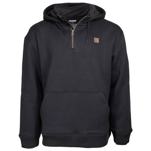 Rogers Men's Brute 1/4 Zip Hoodie Jacket in Black Size XXL