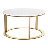 Zuo Modern Marble Coffee Table White & Gold Helena