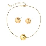 Genérico collar hombre.Colgante Punk Big Ball Colgante Collar de hueso de serpiente Pendientes de pendientes para mujer Joyería vintage con collar en el cuello Regalo nuevo
