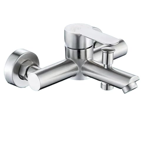 Mitigeur de douche triple mural gris pour eau chaude et froide en laiton
