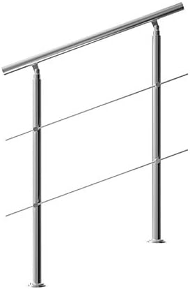 Monzana Banisters Stainless Steel 150 cm Without Cross Members Indoor Outdoor Handrail Railing Balustrade Balcony