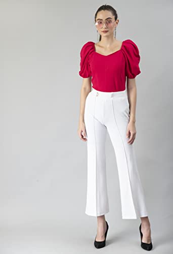 Image of IUGA Casual Women Puff Sleeve Sweetheart Neck Crop Top