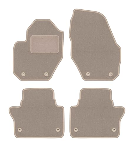 Tapis de voiture Volvo S60 II beige ensemble de 4 tapis de sol anti-salissure en velours