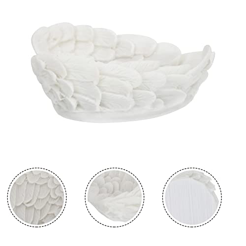 Jojofuny GYWC321216F Angel Wing Crystal Balls Holder: Resin White Angel Wing Statue Decoration Tabletop Crystal Sphere Display Stands thumb #1