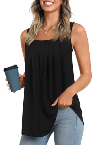 LONGYUAN Womens Tank Tops Summer Sleeveless Tunic Square Neck S-4XL2