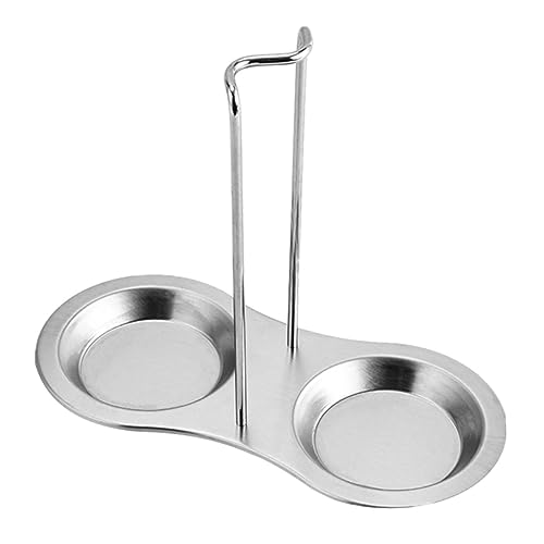 Cabilock Stainless Steel Ladle Holder Stand Detachable Pot Lid Holder Soup Spoon Storage Rack Space Saving Cooking Tools Organizer for Kitchen Counter Easy to Clean Stable Design