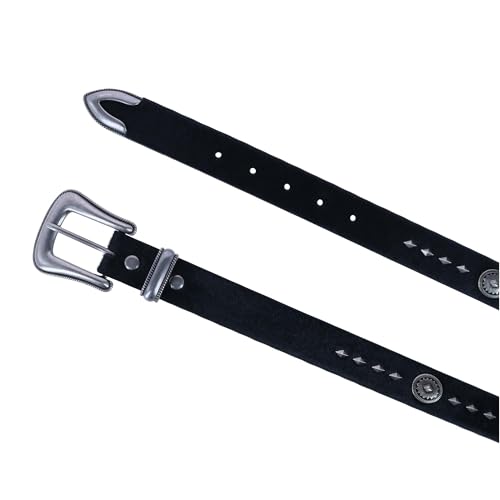 Wrangler Women's Hair On 25Mm Scallop Three Piece Buckle Set Black Large2