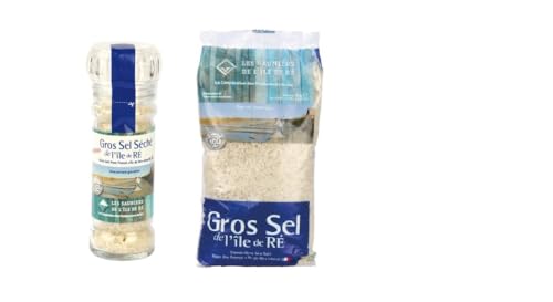 Set Gros sel avec moulin à sel 80g et recharge gros sel de mer celtique (1kg) Les Sauniers Ile de Ré