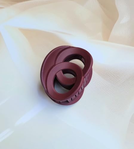 Image of HAIR ACCESSORIES Interlocking Circle Shaped Multicolor Claw Clips Modern Hair Claw Clips, Matte Finish, Cute Hair Jaw Clips Nonslip Clips, Strong Clamp Clutcher (Pack of 1)