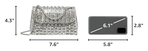 Image of Sweetovo Rhinestone Clutch Purse, Sparkly Evening Bag with Chain for Women