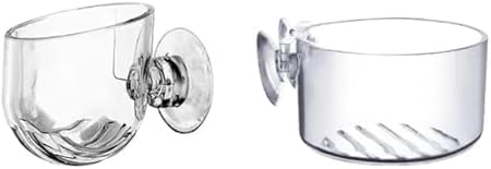 6Pcs Aquarium Plant Pot, Glass Fish Tank Holder,Decoration Cup with Suction Cups for Fish Tank Ornament Aquarium Plastic Plants Décor