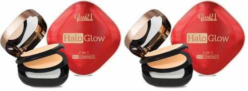 Image of Glam21 Halo Glow 2-in-1 HD Compact | 2 Matte Shades | Velvet Matte & Soft Glow Shimmer | Oil Control, Brightening & Radiant Finish | Enriched with Vitamin E |18gm,Maple (Pack of 2)