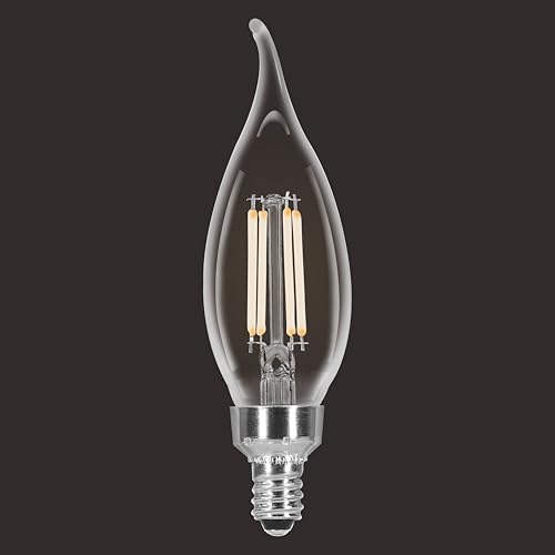SYLVANIA B10 Clear LED White Filament Bulb, 6W, Dimmable, 500 LMS, Candelabra Base, 2700K, Soft White - 4 Pack (41848) by LEDVANCE - Image 2