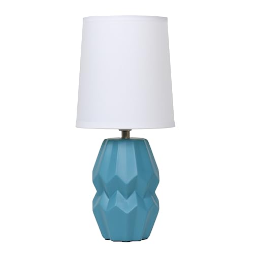 Simple Designs LT1165-TEL 12.5" Chic Glow Ceramic Geometric Table Lamp