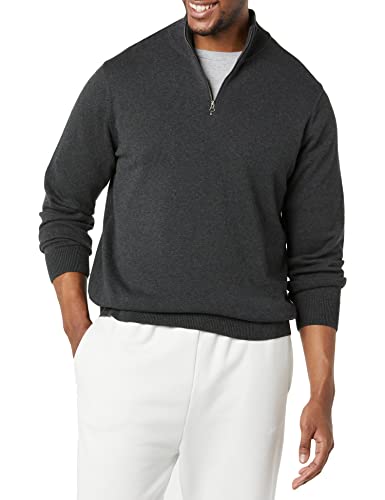 Amazon Essentials AEM20045F21-GRYCH-MEDIUM Men'S 100% Cotton Quarter-Zip Sweater thumb #2