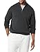 Amazon Essentials Men's 100% Cotton Quarter-Zip Sweater, Charcoal Heather, Large