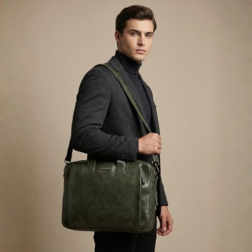 Image of VISMIINTREND Laptop Bags for Men Office Use | Stylish Leather Office, Messenger, Shoulder, Handbag | Fits 13 inch,14 inch, 15.6 Inch Laptops, Macbook | Corporate Gifts for Men, Women, Clients, Employees