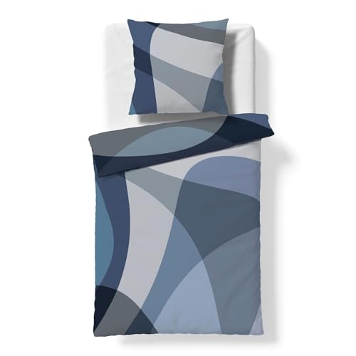 fleuresse Mako-Satin Bettwäsche Bed Art S Woerden blau