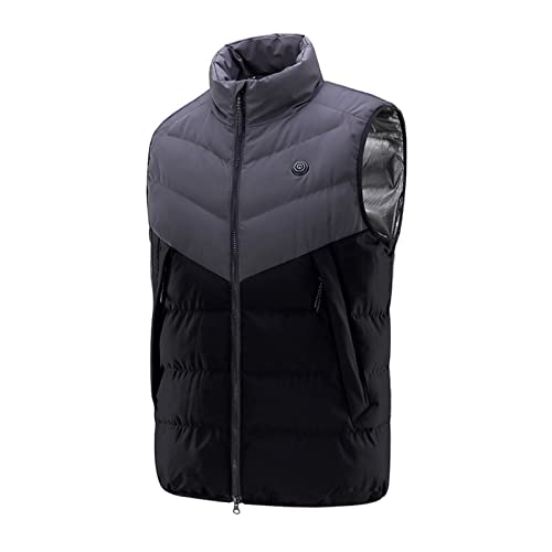 Gefomuofe Chaleco calefactable para hombre de invierno, cálido, carga al aire libre, ultraligero, protección contra el frío al aire libre, con 9 zonas de calentamiento y 3 niveles de temperatura,