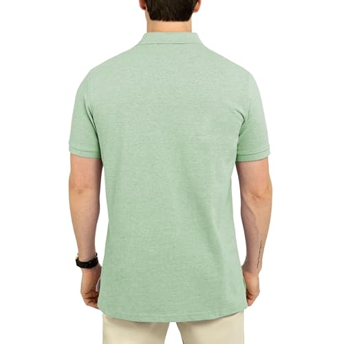 Image of U.S. POLO ASSN. Men Cotton Regular Fit Solid Polo With Small Pony | Two-Button Closure Pique Polo Shirt, Summer Fashion Golf Shirt