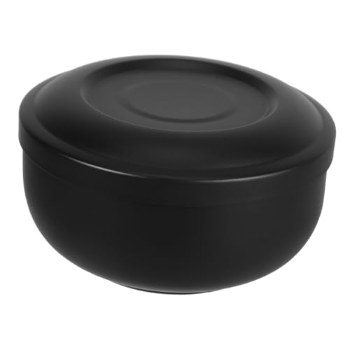 KICHOUSE Shaving Bowl For Men Stainless Steel Shaving Soap Container With Lid Metal Shaving Brush Holder Bathroom Retro Decor Reusable Shaving Tool