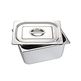 66365Z Bac 1/3 en Inox 325 X 175 X 150mm, Grande capacité marmite en acier inoxydable, Conception de coin rond, Conteneur de stockage de nourriture, Cuisine disponible