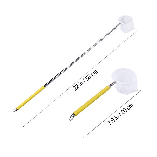 UKCOCO Retino per Acquario, Retino da Pesca Telescopica Professionale in Acciaio Inossidabile, Sicura per Tutti Gli Animali Acquatici (Giallo) - Image 8