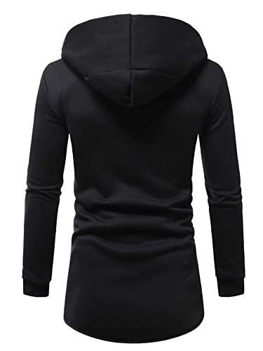 WDIRARA Men's Letter Graphic Print Open Front Hoodie Casual Long Sleeve Sweatshirt2