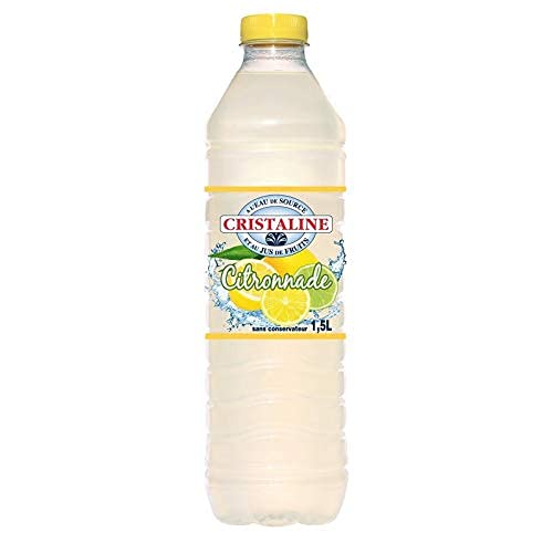 Crystal - Agua aromatizada con zumo de limón, 1,5 l, 4 unidades