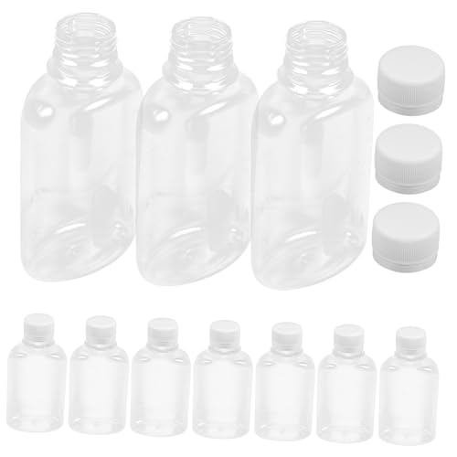 FUNOMOCYA 10 Pack Plastic Empty Juice Milk Bottles 150ml Portable Beverage Bottles Leakproof Seal Design