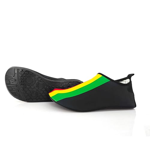 Image of Water Shoes for Women and Men Quick-Dry Swim Beach Shoes for Outdoor Surfing Yoga Exercise Jamaica Flag Caribbean Reggae Rasta
