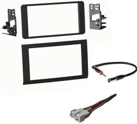 Car Stereo Dash Mount Kit, Wire Harness and Antenna Adapter Combo to Install a Double Din Size Aftermarket Radio Made for 1996-2005 Chevrolet Astro Van + Made for 1996-2005 GMC Safari