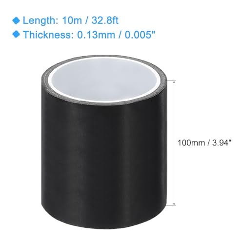 Image of MECCANIXITY High Temperature Tape 100mm PTFE Coated Fabric Tape Heat Resistant Tape for Vacuum Sealers Adhesive Tape 10m /33ft Black 0.13mm Thickness