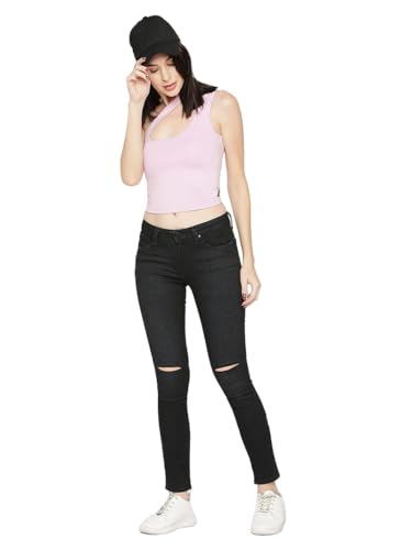 Image of Spykar Women's High Rise Wash Lycra Super Skinny Fit Jeans