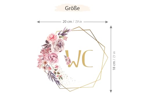 Grandora Türaufkleber WC mit Blumenranke DL444